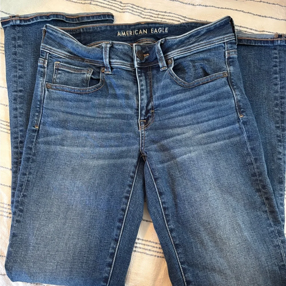 American Eagle Outfitters Dark Blue Boot Cut Jeans - Picture 1 of 7
